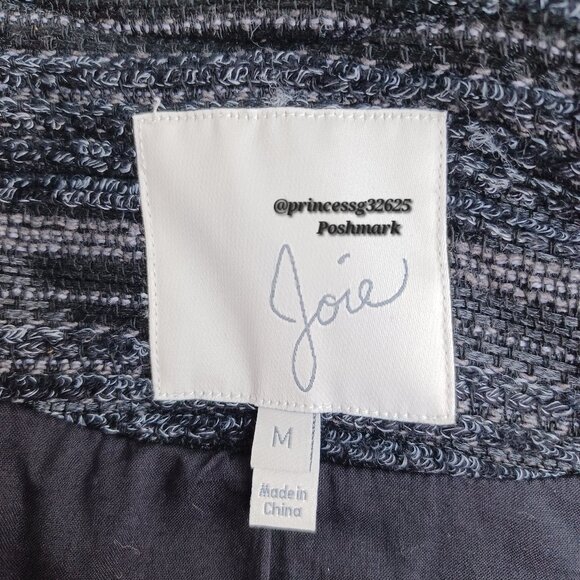 ๐๐ธ๐ฒ๐ฎ Fringe-Trim Tweed Blazer Black/Gray M - Picture 6 of 7